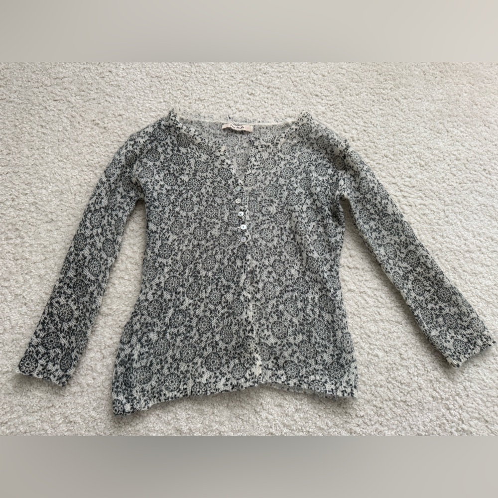 Free People Gray Textured Cardigan